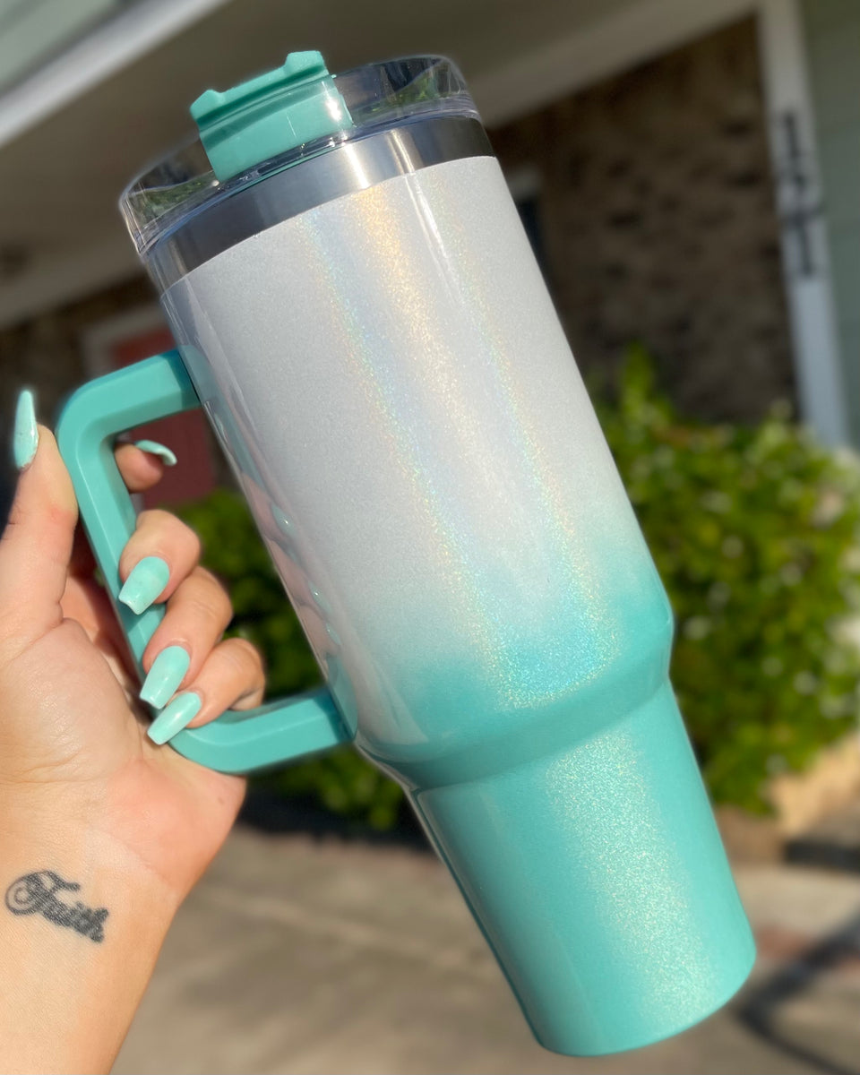Teal Ombre 40 oz Sublimation Tumbler SouthernRheas