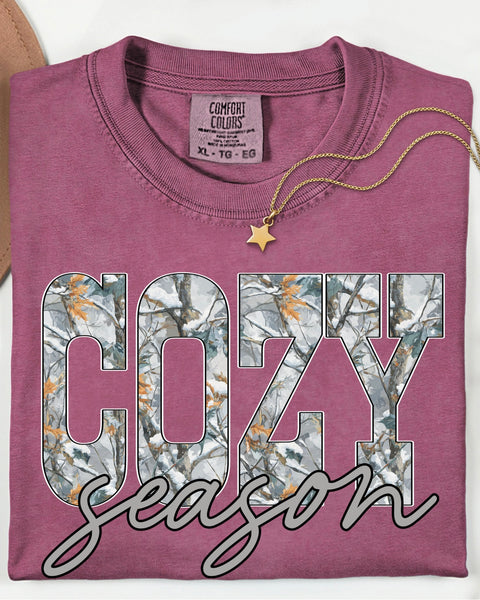 Cozy Season Tree Camo Tshirt