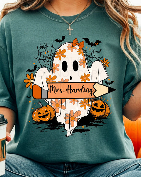 Custom Teacher Name Ghosty Tee