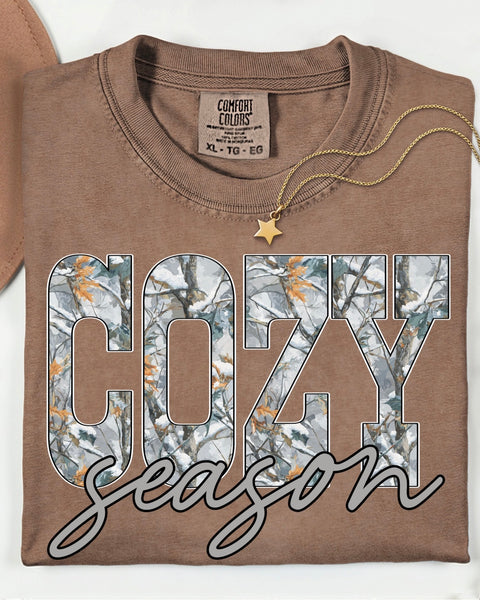 Cozy Season Tree Camo Tshirt