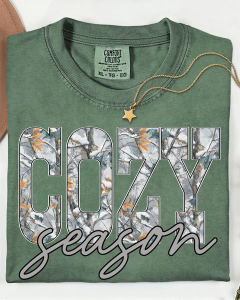 Cozy Season Tree Camo Tshirt