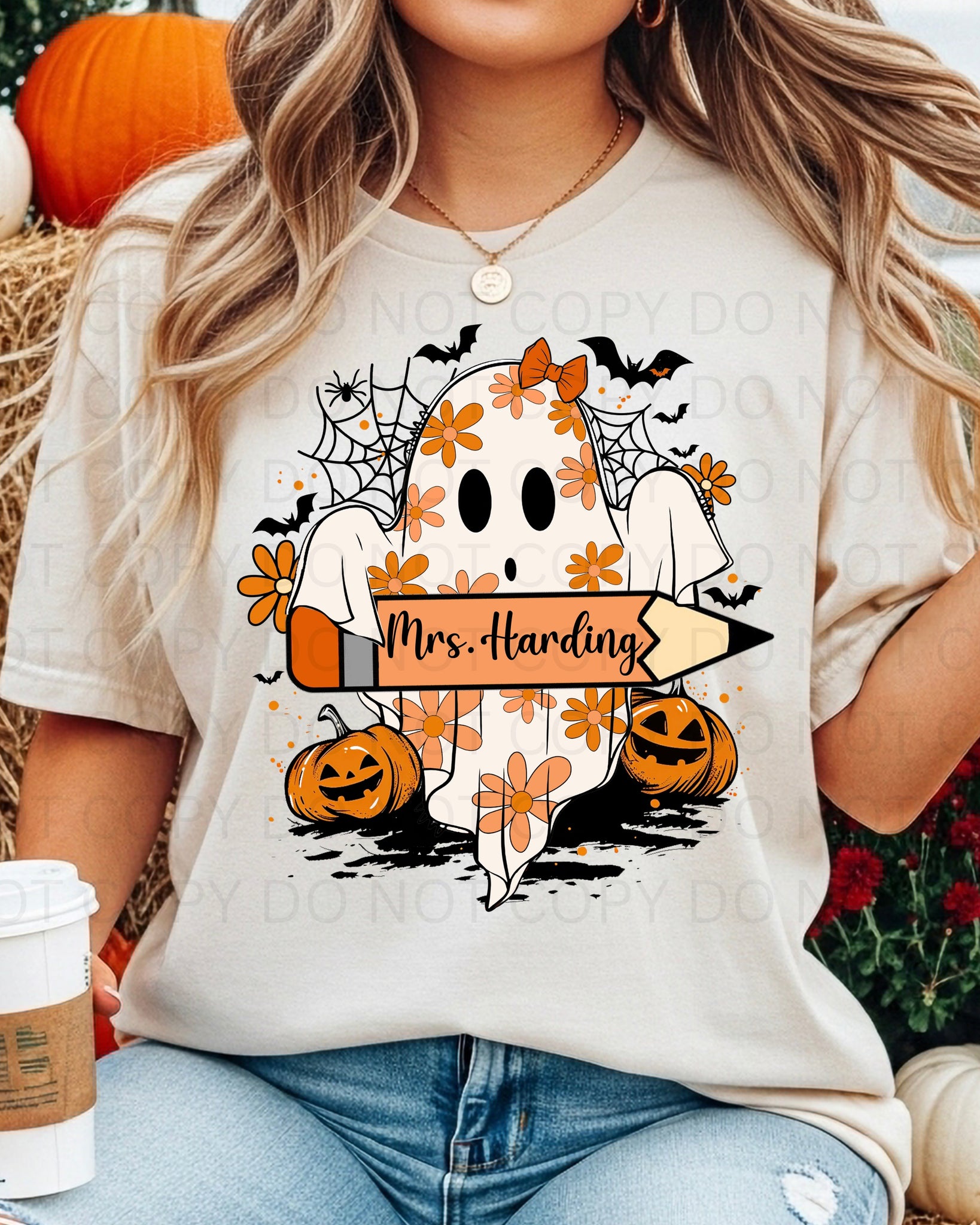 Custom Teacher Name Ghosty Tee
