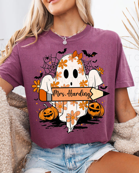 Custom Teacher Name Ghosty Tee