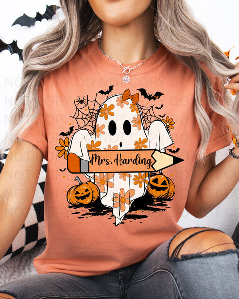 Custom Teacher Name Ghosty Tee