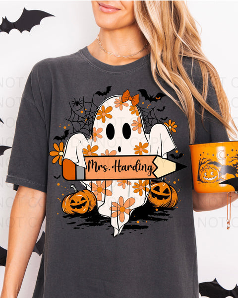 Custom Teacher Name Ghosty Tee