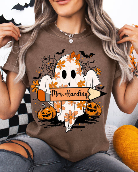 Custom Teacher Name Ghosty Tee