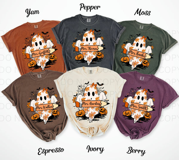 Custom Teacher Name Ghosty Tee