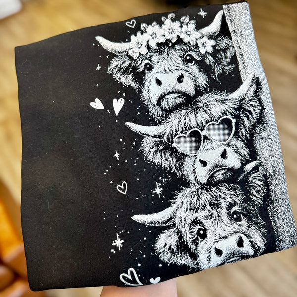 Highland Cow Half Tone Sweatshirt