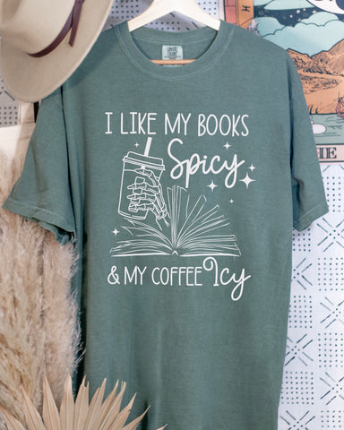 Books Spicy Coffee Icy Tshirt