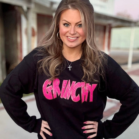 Sequin Pink Grinchy Sweatshirt