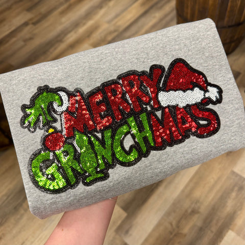 Merry Grinchmas Sequin Sweatshirt
