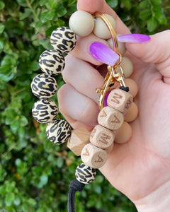 Mama Silicone Wristlet Key Chain