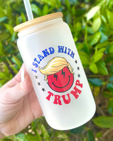Stand With Trump Glass Tumbler