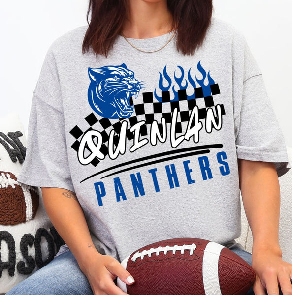 Panthers Checker Flames Tee