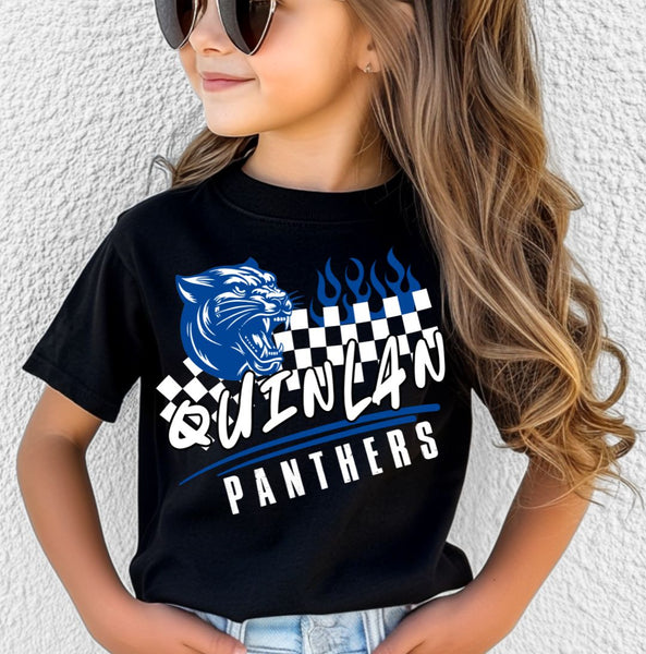Panthers Checker Flames Tee