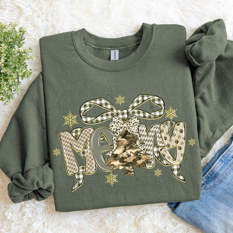 Merry Camo Bow Sweatshirt
