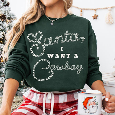 Santa I Want A Cowboy Sweatshirt
