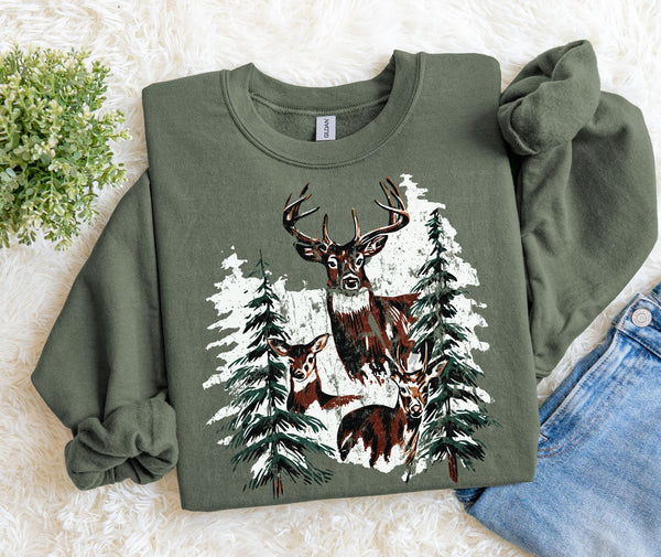 Snowy Deer Sweatshirt