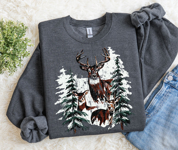 Snowy Deer Sweatshirt
