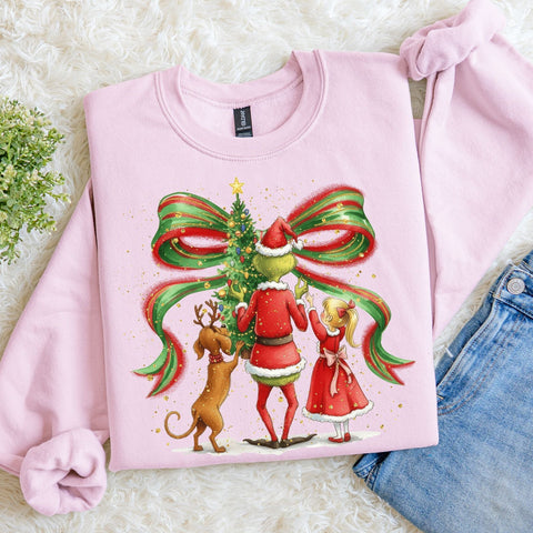 Grinchy Bow Sweatshirt