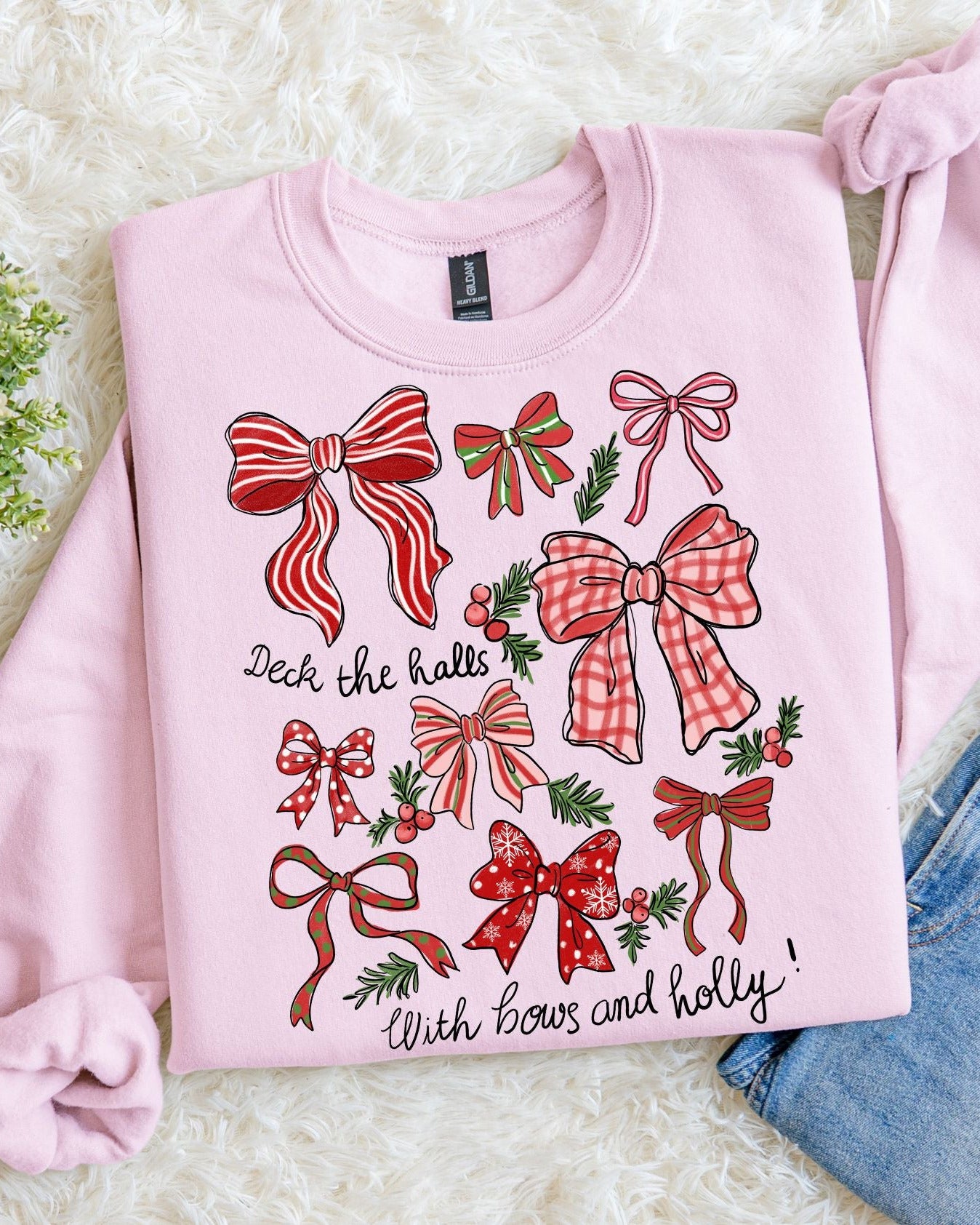 Deck The Hall Christmas Bows Sweatshirt