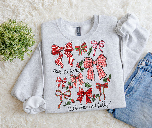Deck The Hall Christmas Bows Sweatshirt