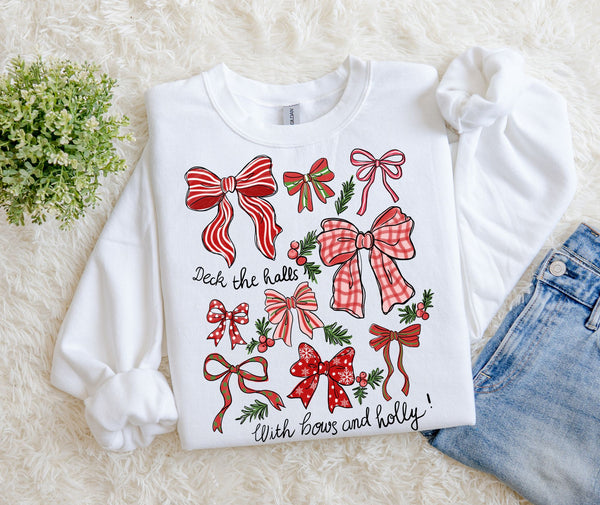 Deck The Hall Christmas Bows Sweatshirt
