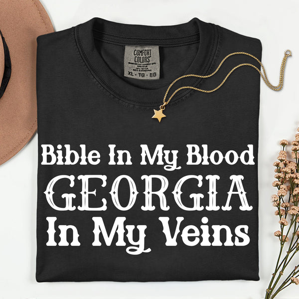 Bible In My Blood Custom State Tshirt