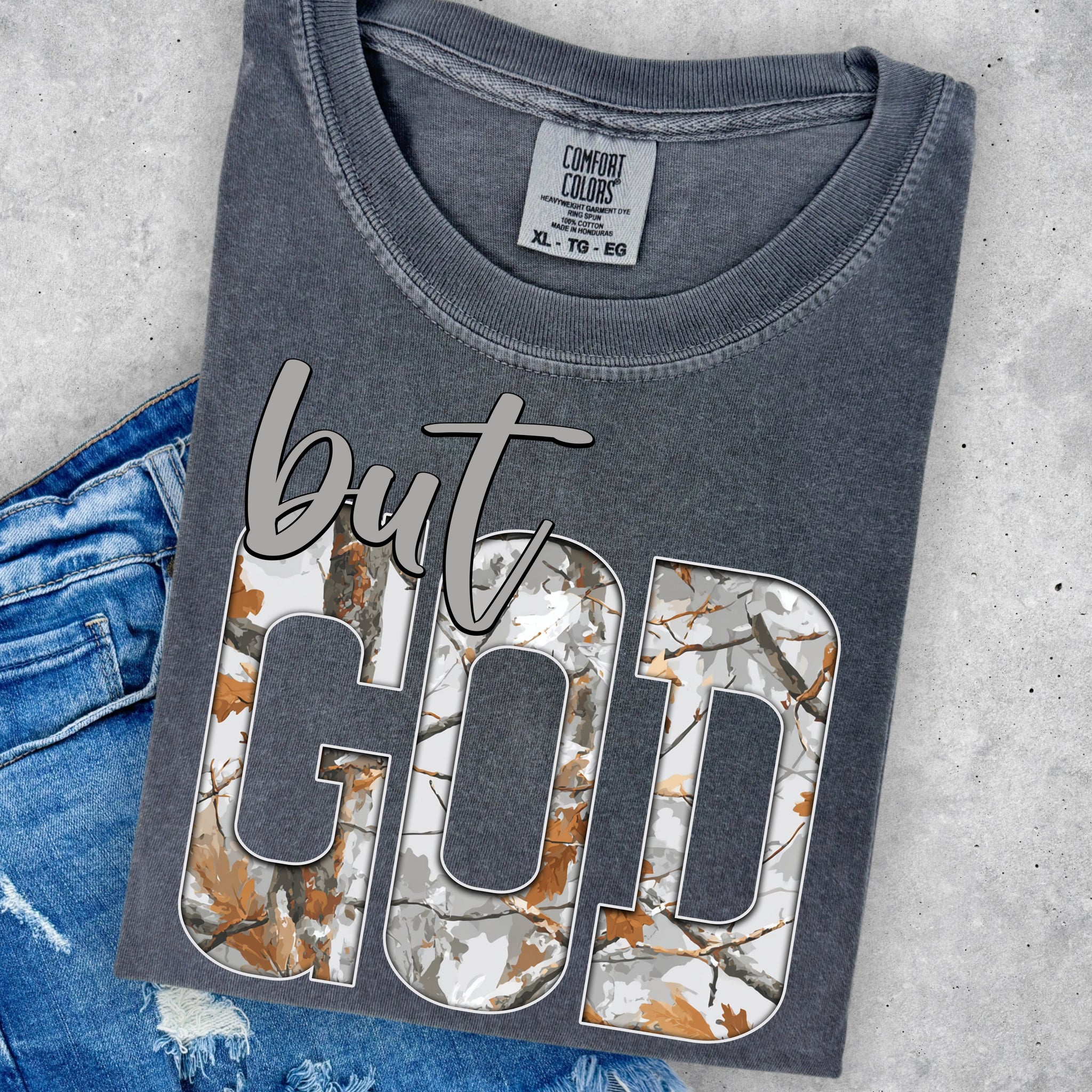 But God Tree Camo TSHIRT