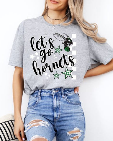 Lets Go Hornets Checker Tshirt