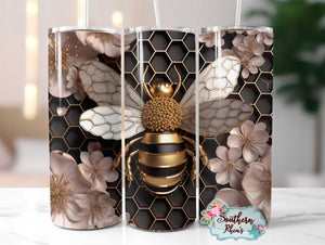 Black and Pink 3D Bee Sublimation Wrap
