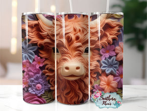 Baby Highland 3D Cow Sublimation Wrap
