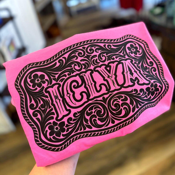 ICLYA Western Belt Buckle Comfort Colors Graphic Tee, Country Music Concert Shirt