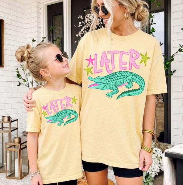 Youth Later Gator Beach Vacation Comfort Colors Tee, Retro Graphic Shirt