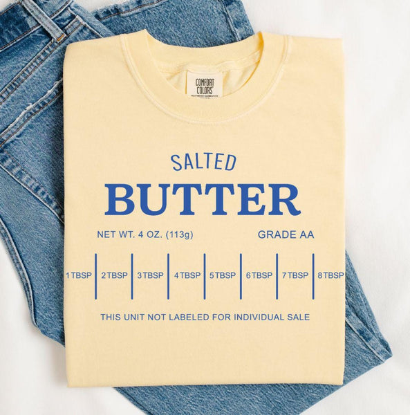 Salted Butter Comfort Colors Graphic Tee, Retro Baking Kitchen Shirt