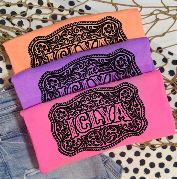 ICLYA Western Belt Buckle Comfort Colors Graphic Tee, Country Music Concert Shirt