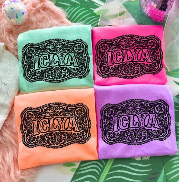 ICLYA Western Belt Buckle Comfort Colors Graphic Tee, Country Music Concert Shirt