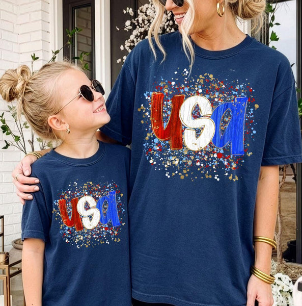 USA Matching Shirts, Patriotic Comfort Colors Tee, Fourth of July Family Outfits