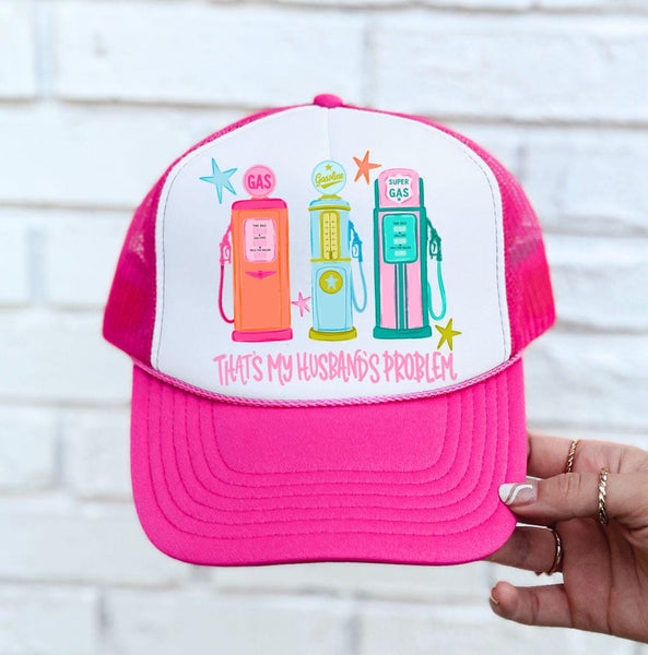 Thats My Husbands Problem Trucker Hat, Funny Gas Foam Snapback, Southern Summer Style