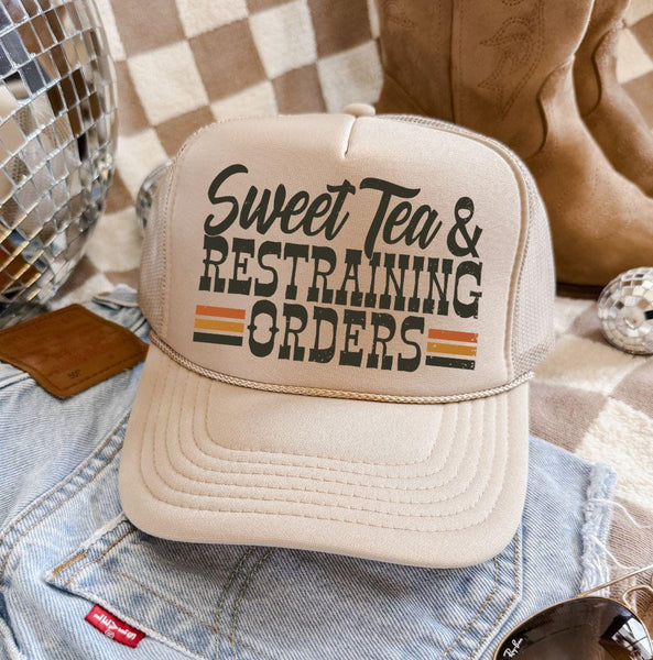 Sweet Tea & Restraining Orders Retro Trucker Hat