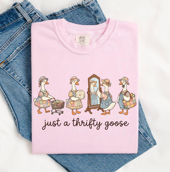 Thrifty Goose Vintage Comfort Colors Shirt, Cottagecore Thrift Girl Tee