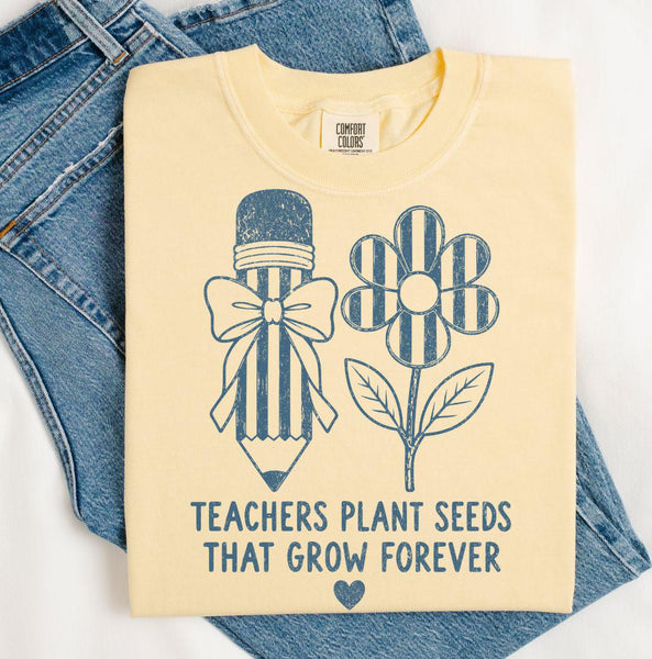 Teachers Plant Seeds That Grow Forever Shirt, Comfort Colors Teacher Tee, Teacher Appreciation Gift