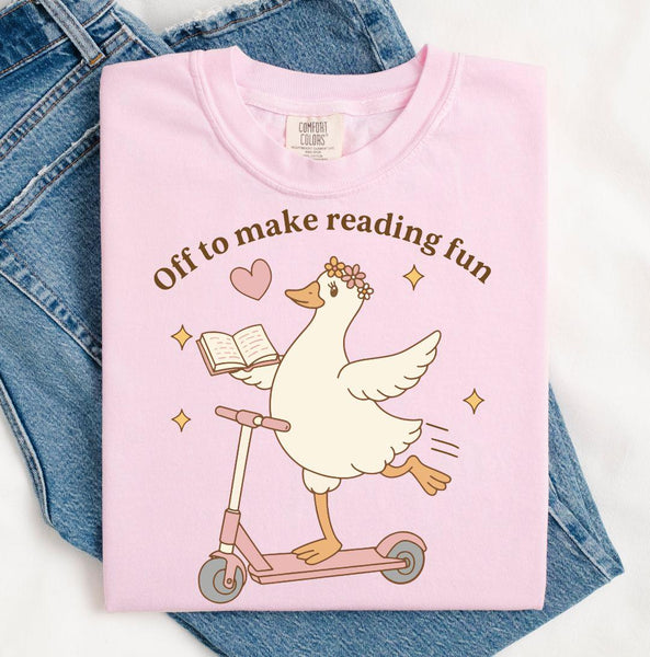 Teacher Goose Reading Graphic Tee, Comfort Colors Shirt, Librarian Gift