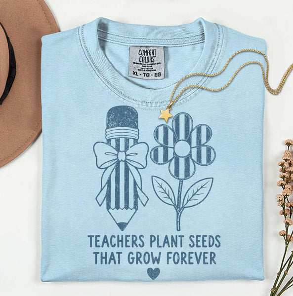 Teachers Plant Seeds That Grow Forever Shirt, Comfort Colors Teacher Tee, Teacher Appreciation Gift