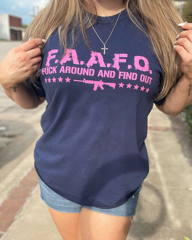 FAAFO (pink print) Crew Neck Tshirt