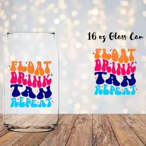 Float Drink Repeat UV DTF Decal