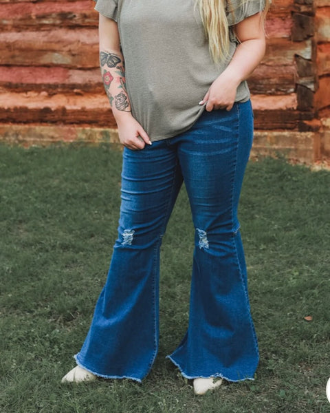 The Dolly Dark Wash Flare Jeans